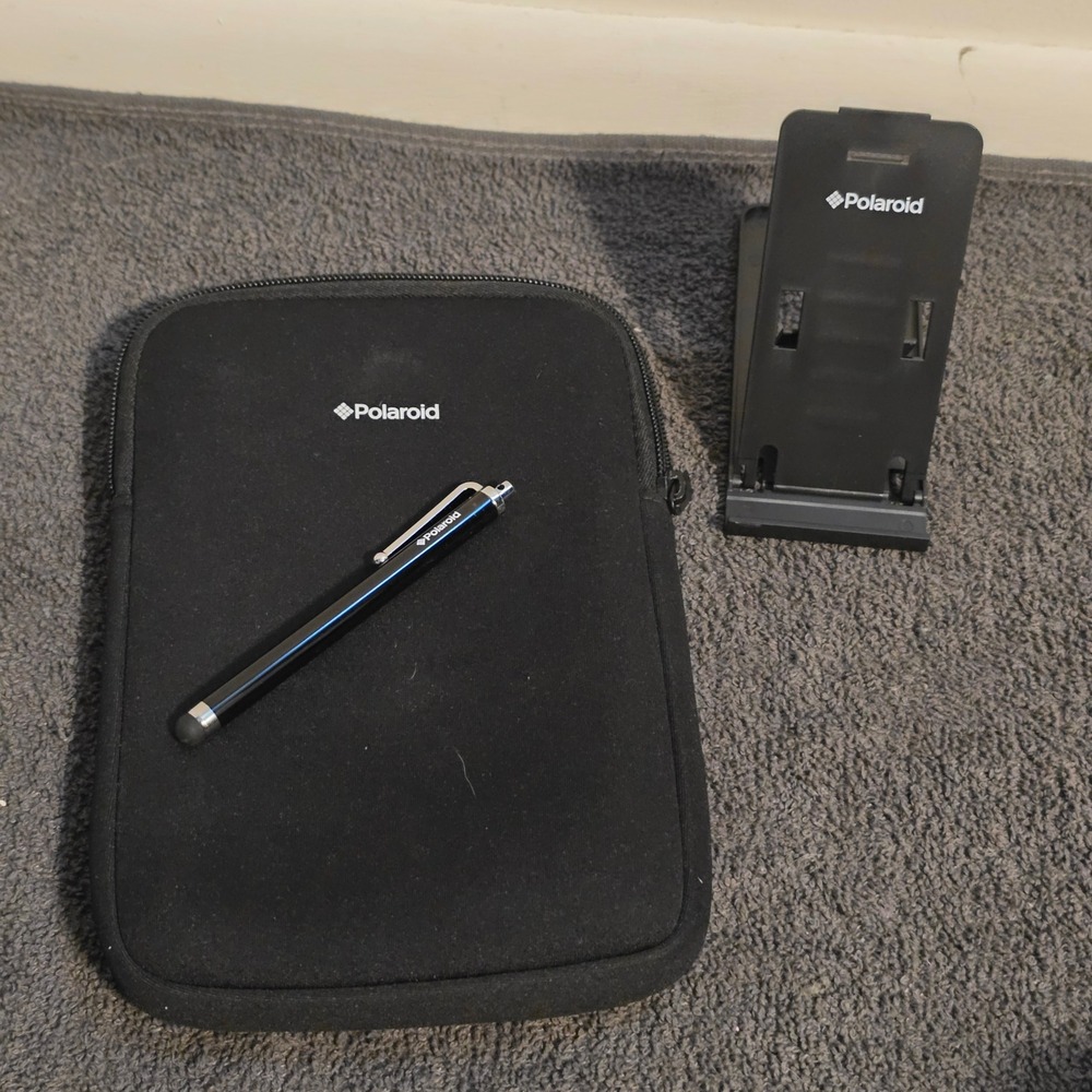 Polaroid Tablet Accessory Kit Universal Black Sleeve Stand Stylus Bundle